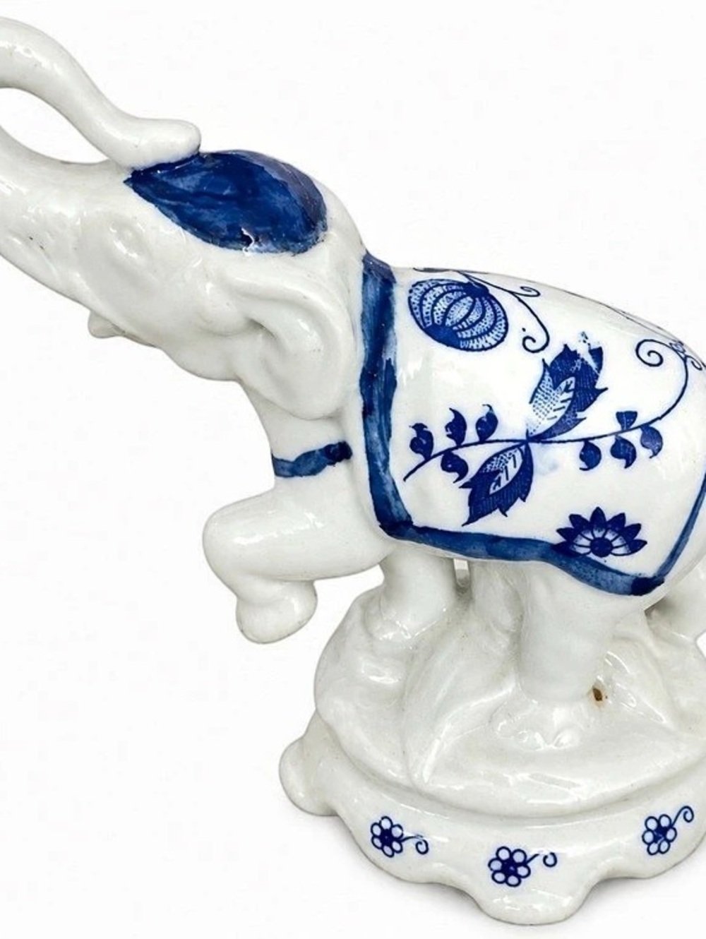 The Hong Kong Jockey Club Collection Blue & White Floral Elephant Figurine